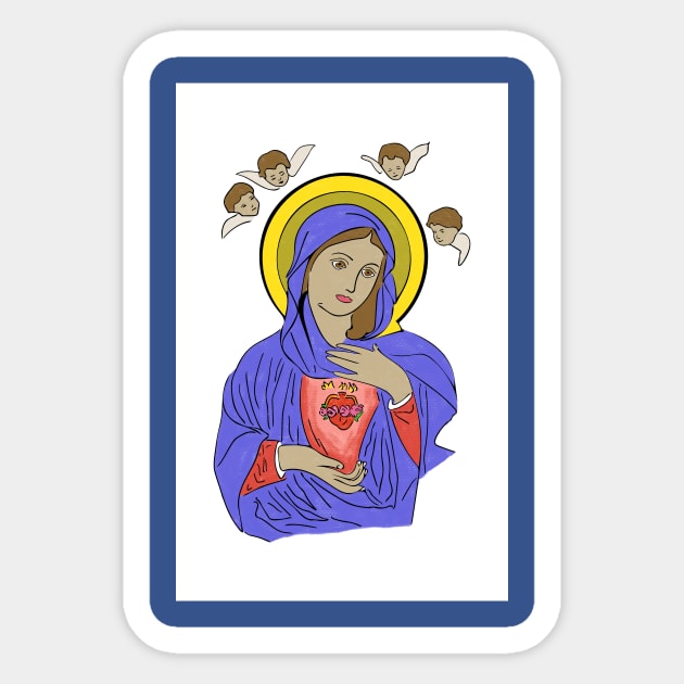 The Blessed Virgin Mary Sticker by moanlisa